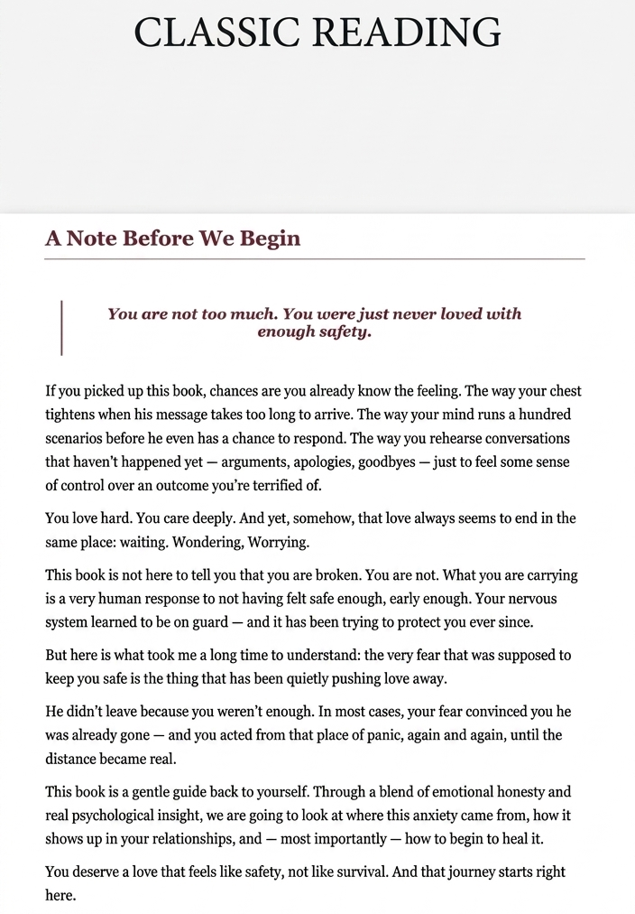 classic reading for The Anxious Attachment Rescue pic